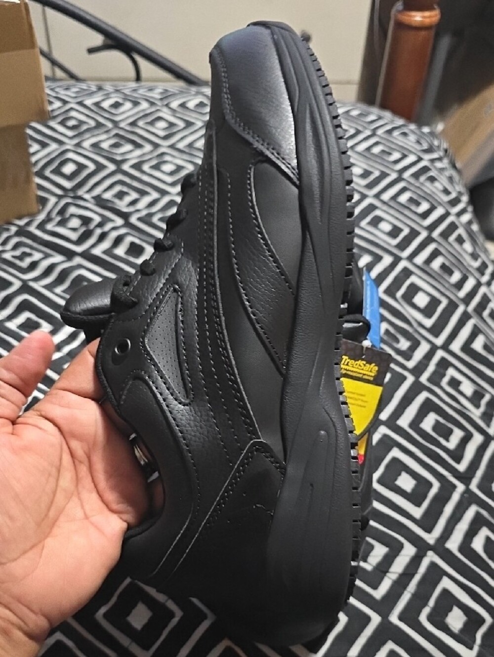 TredSafe Men's Black Work Sneakers - Wide Fit - Picture 4 of 7